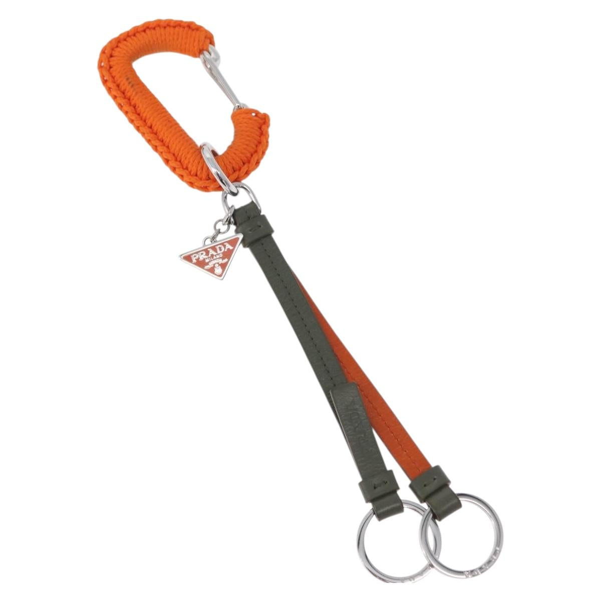 PRADA Key Holder metal Orange Auth BA11382M