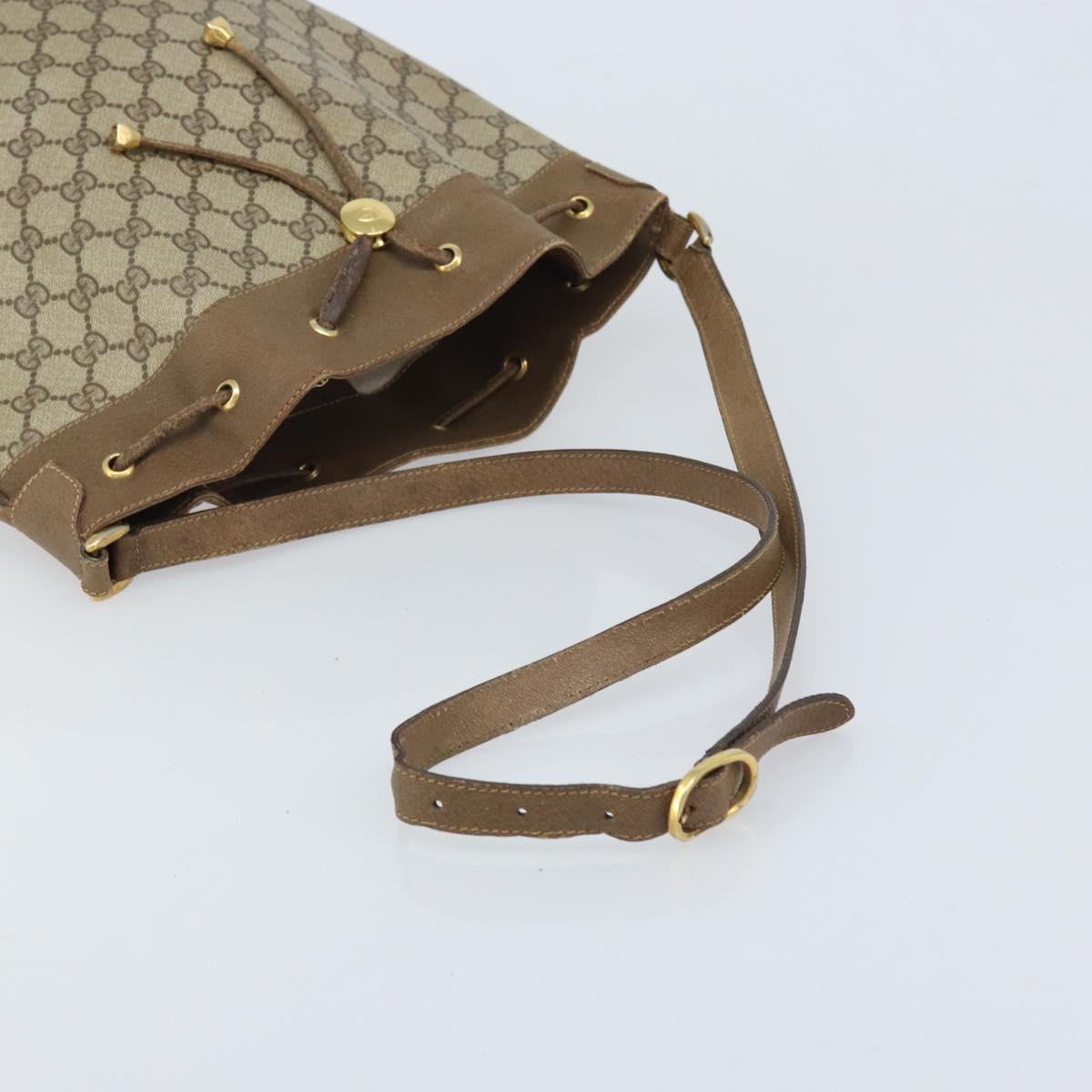 GUCCI GG Supreme Web Sherry Line Bag PVC Beige Gold 41 02 085 Auth BA11383