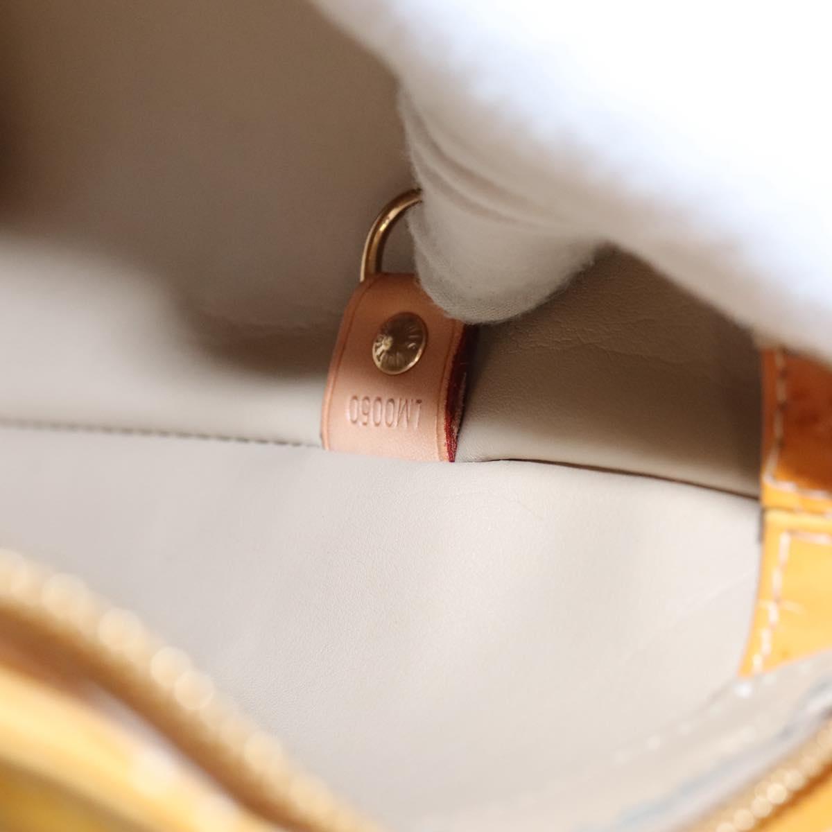 LOUIS VUITTON Monogram Vernis Houston Hand Bag Beige M91004 LV Auth BA1139