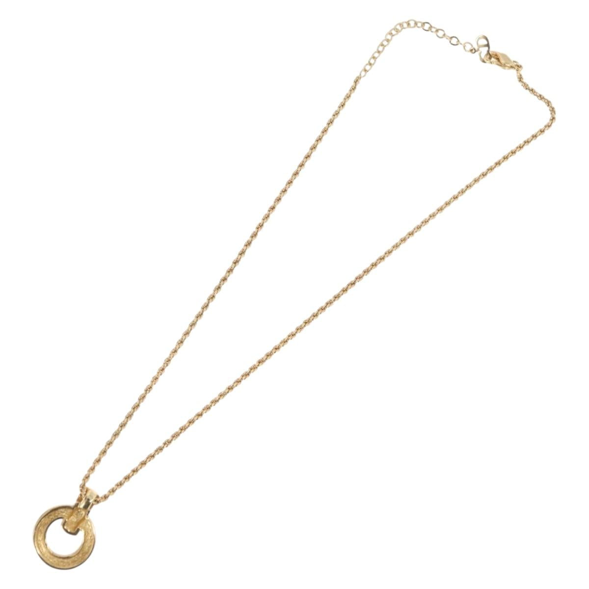 Christian Dior Necklace metal Gold Tone Auth BA11393
