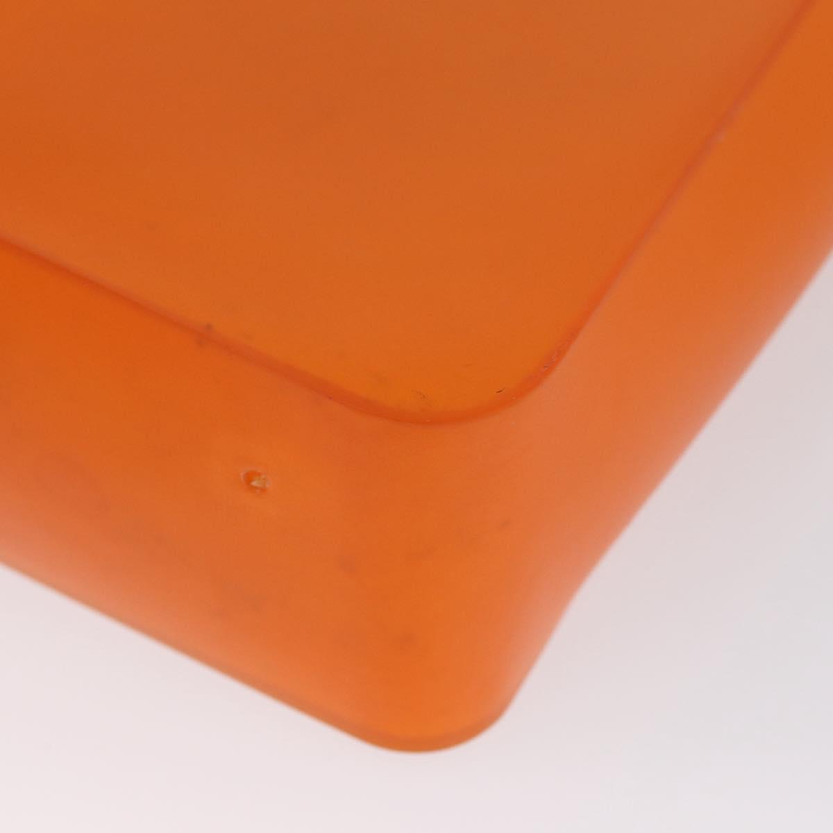 CHANEL Hand Bag rubber Orange CC Auth BA11394A