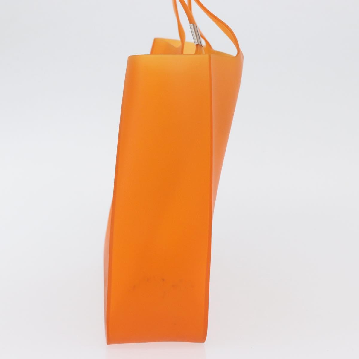 CHANEL Hand Bag rubber Orange CC Auth BA11394A