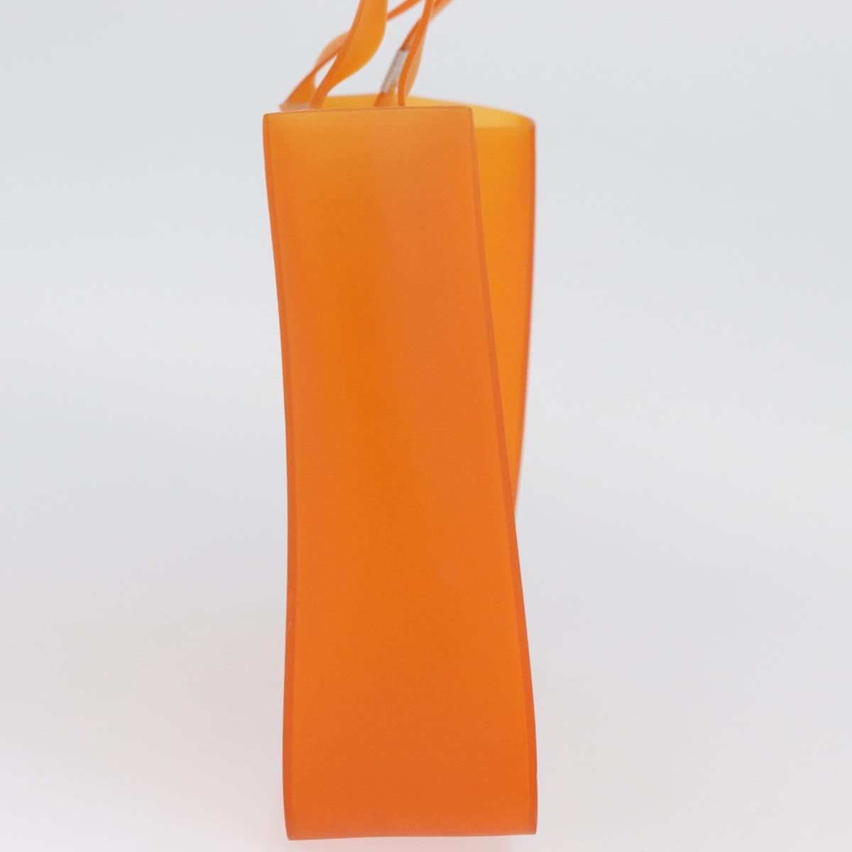 CHANEL Hand Bag rubber Orange CC Auth BA11394A