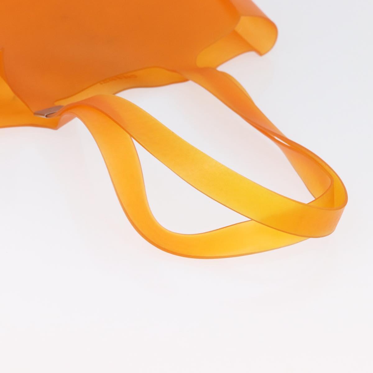 CHANEL Hand Bag rubber Orange CC Auth BA11394A