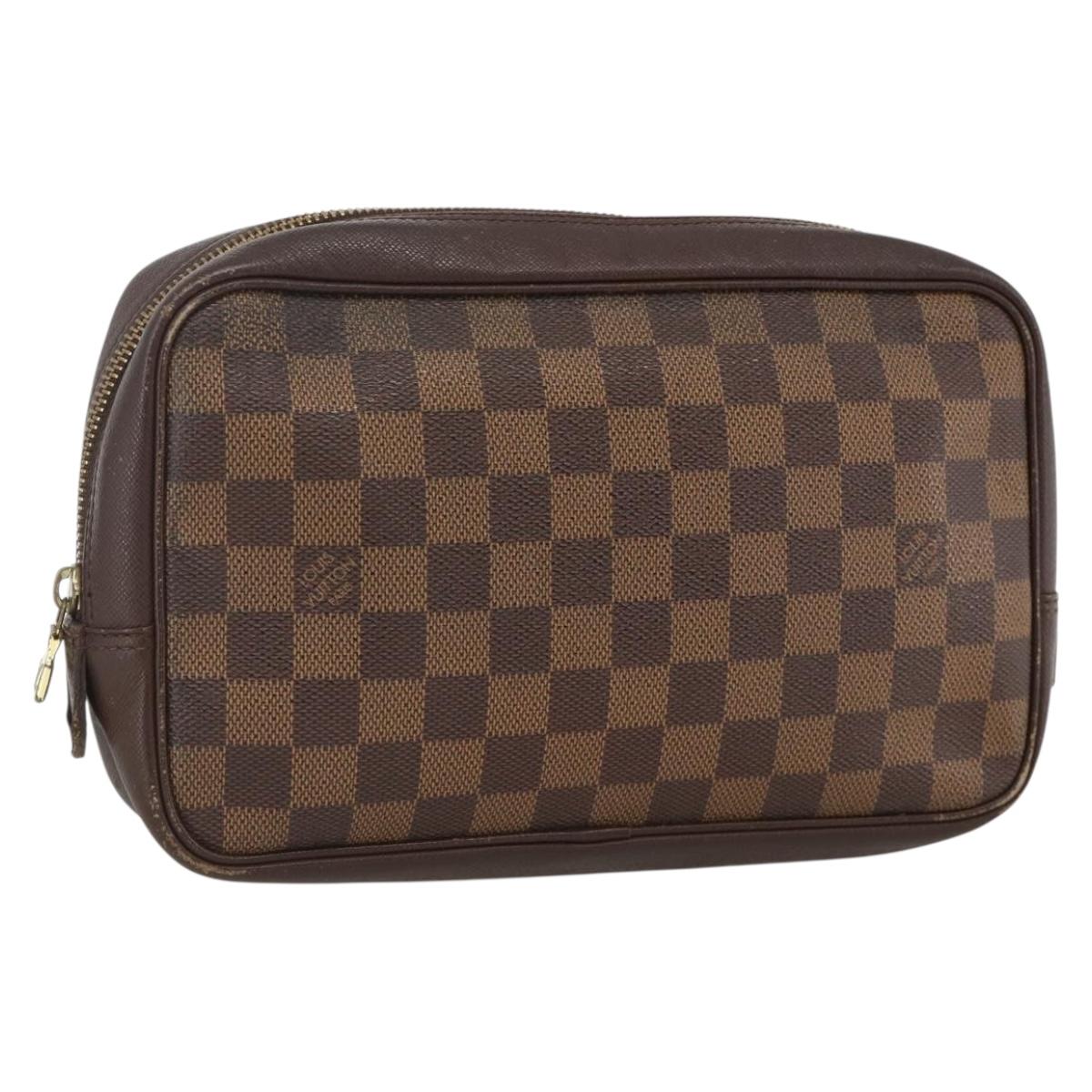 LOUIS VUITTON Damier Ebene Trousse Toilette Clutch Bag N47623 LV Auth BA11397