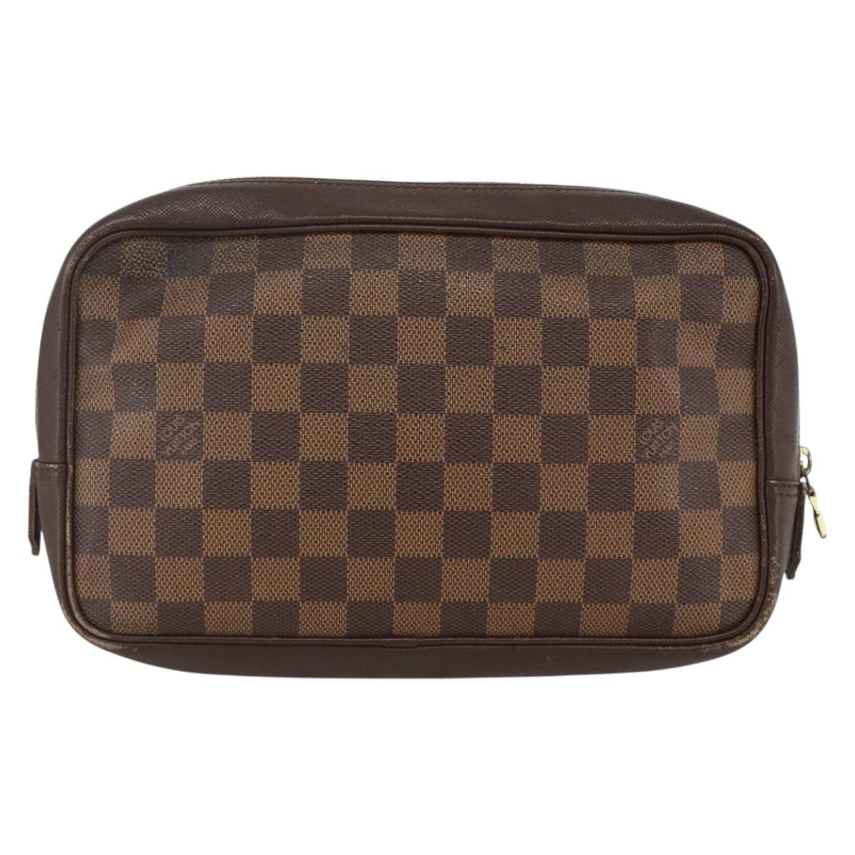 LOUIS VUITTON Damier Ebene Trousse Toilette Clutch Bag N47623 LV Auth BA11397