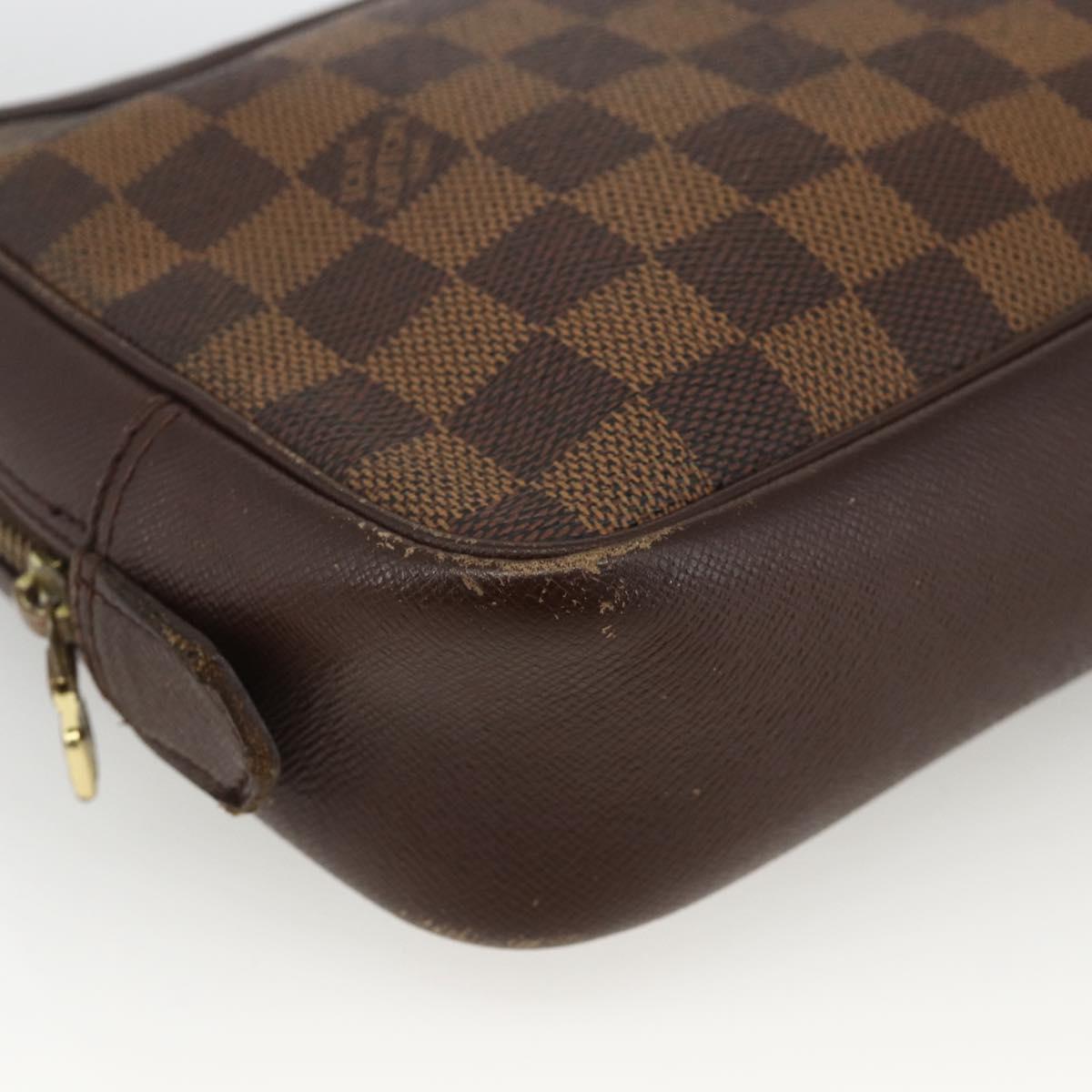 LOUIS VUITTON Damier Ebene Trousse Toilette Clutch Bag N47623 LV Auth BA11397