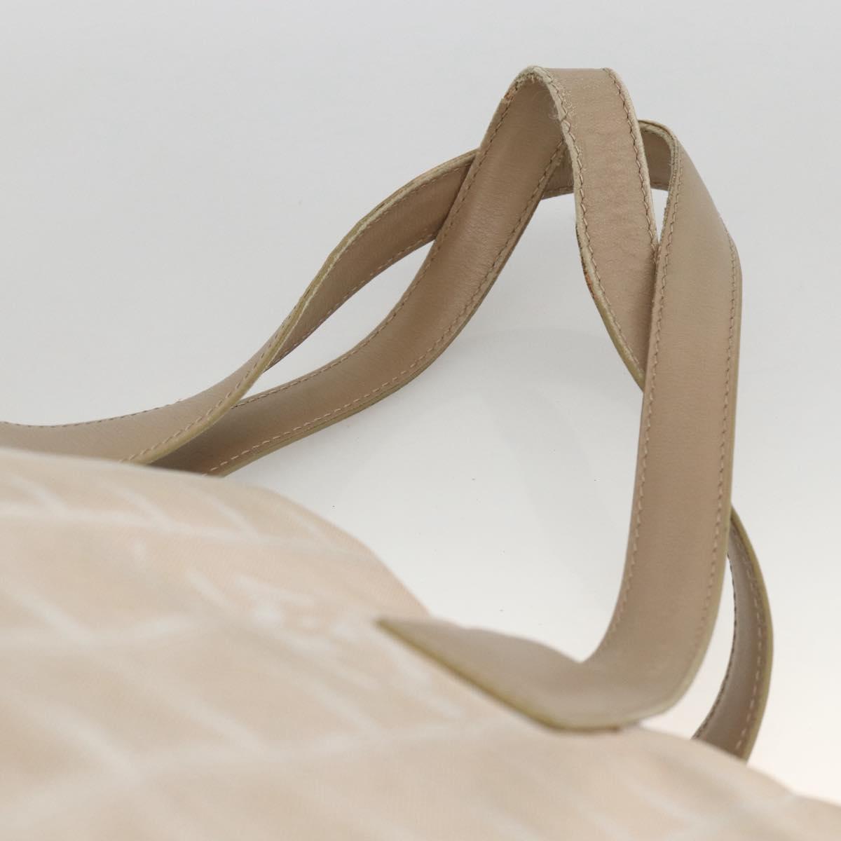CHANEL New Travel Line Tote Bag Nylon Beige Silver CC Auth BA11399