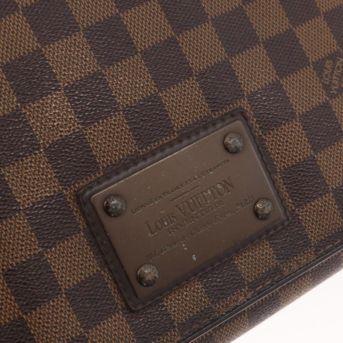 LOUIS VUITTON Damier Ebene Brooklyn MM Shoulder Bag N51211 LV Auth BA11409