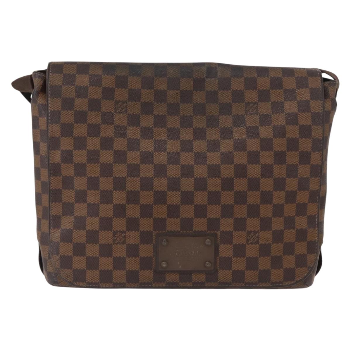 LOUIS VUITTON Damier Ebene Brooklyn MM Shoulder Bag N51211 LV Auth BA11409