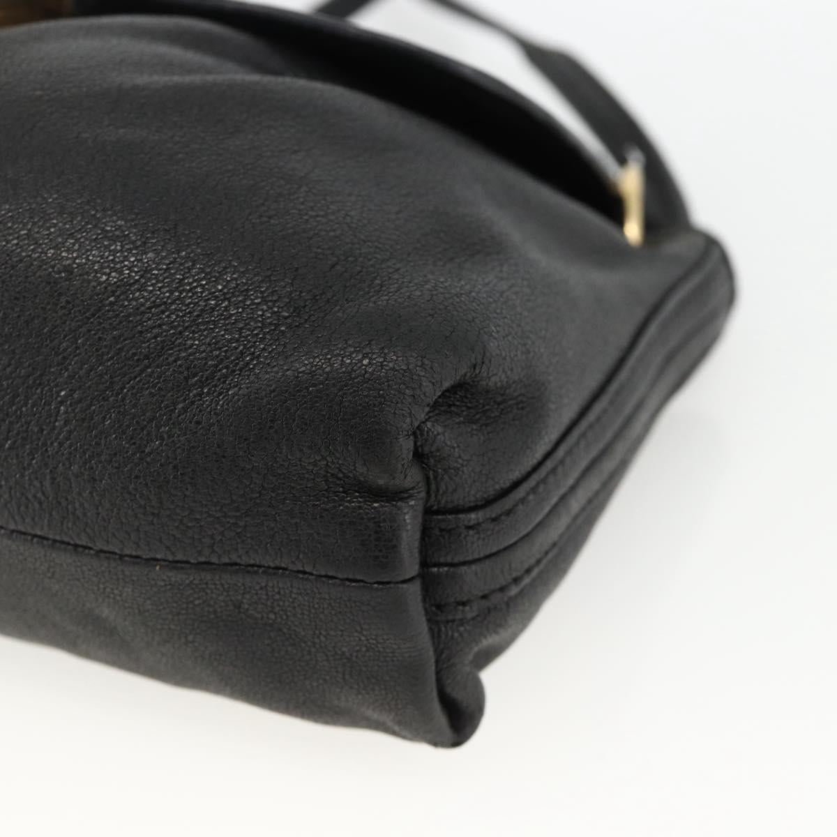 Chloe Hand Bag Leather 2way Black Gold Auth BA11424A