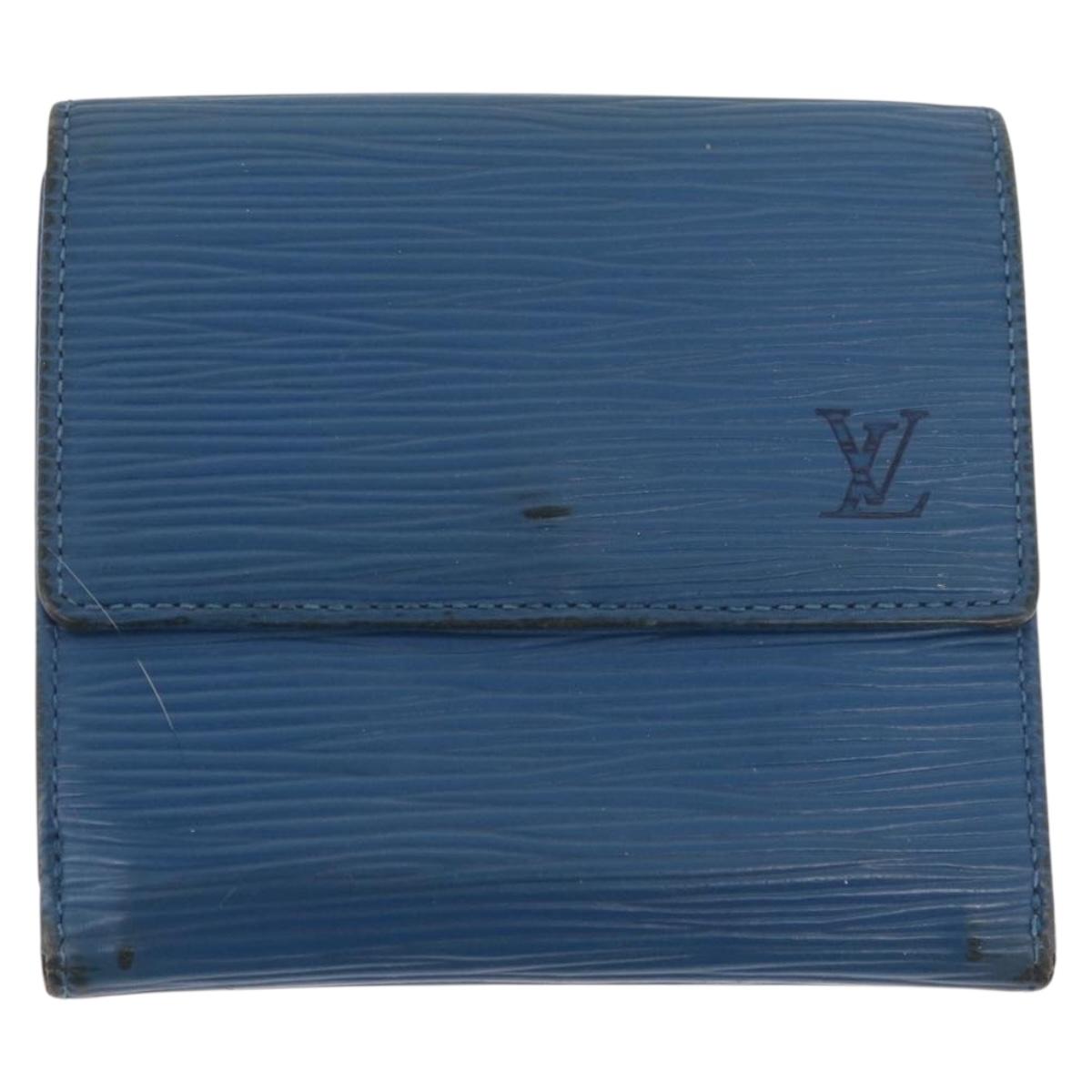 LOUIS VUITTON Monogram Epi Wallet Leather 2 Set Blue LV Auth BA11426
