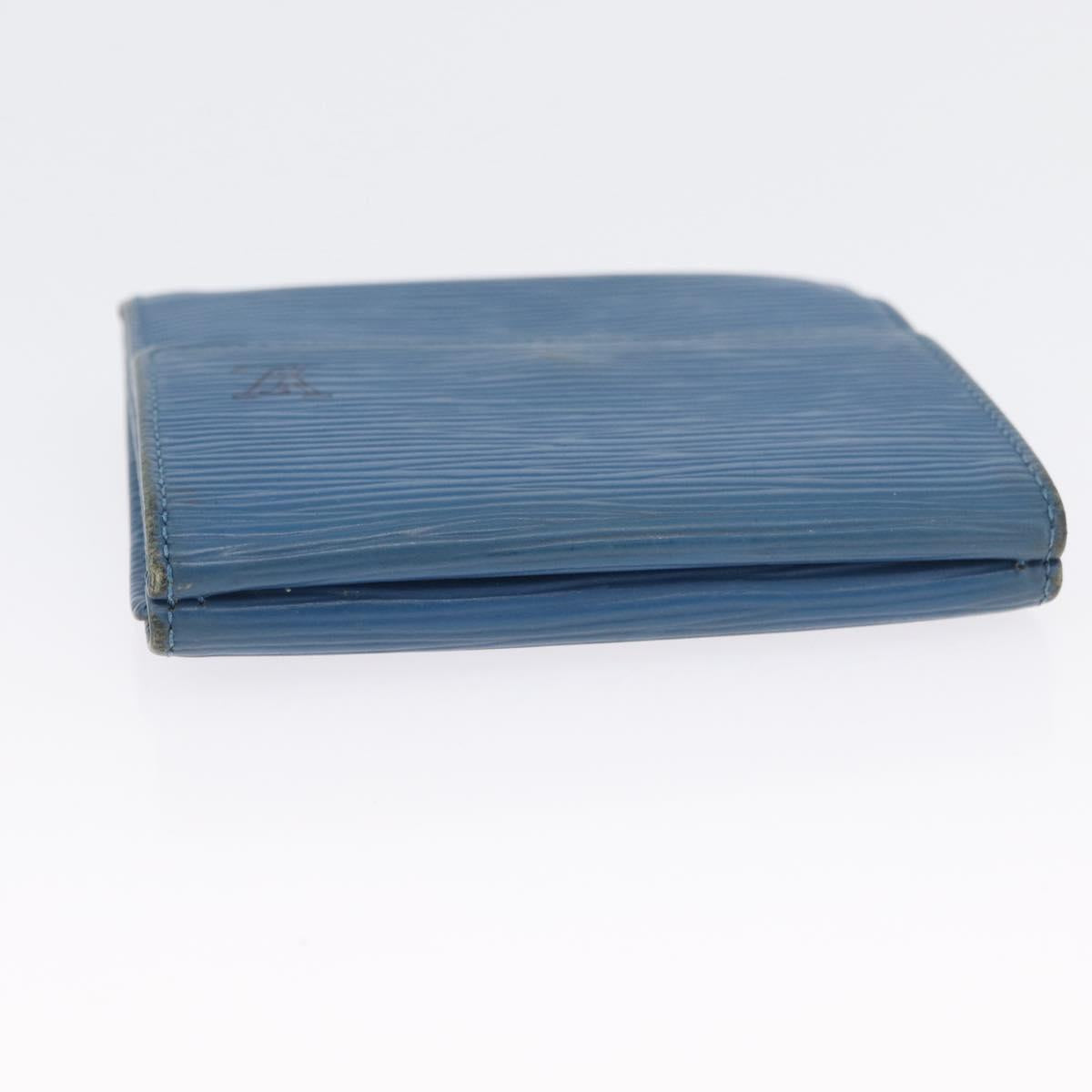 LOUIS VUITTON Monogram Epi Wallet Leather 2 Set Blue LV Auth BA11426