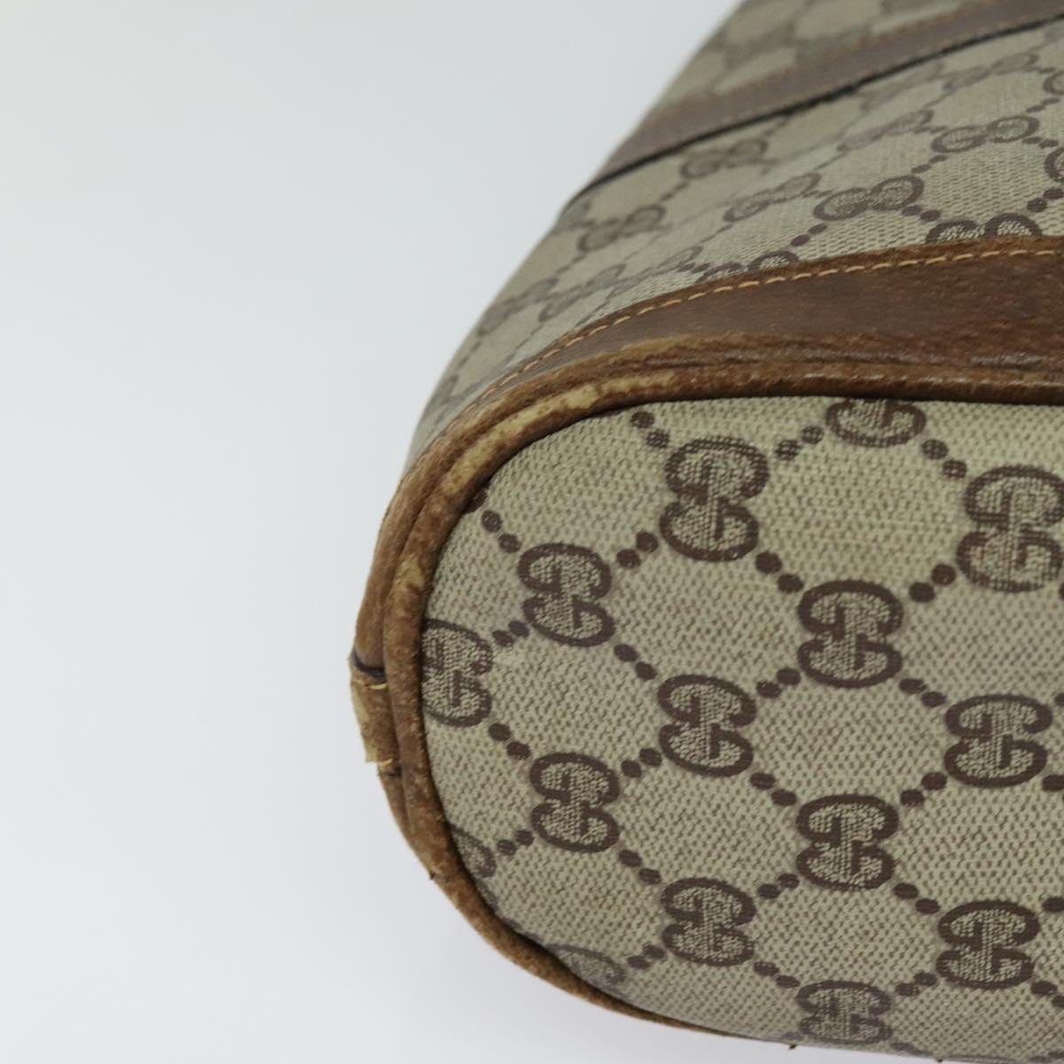 GUCCI GG Supreme Shoulder Bag PVC Beige Auth BA1143