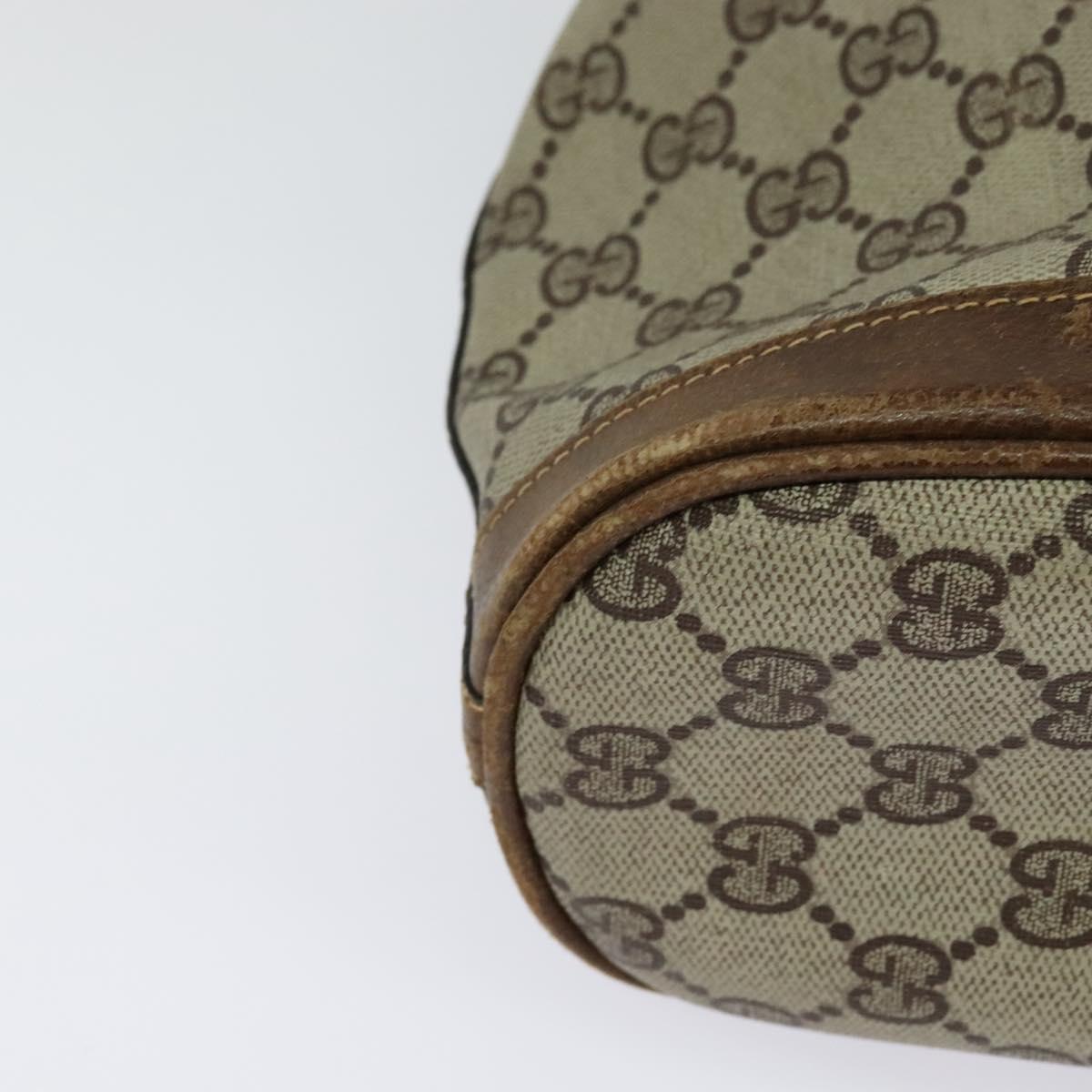 GUCCI GG Supreme Shoulder Bag PVC Beige Auth BA1143
