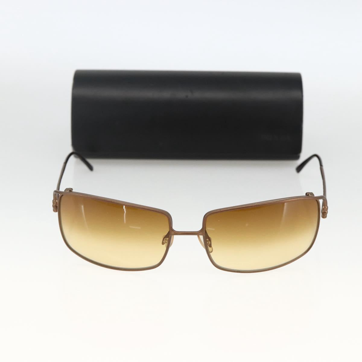 PRADA Sunglasses metal Brown Auth BA11431