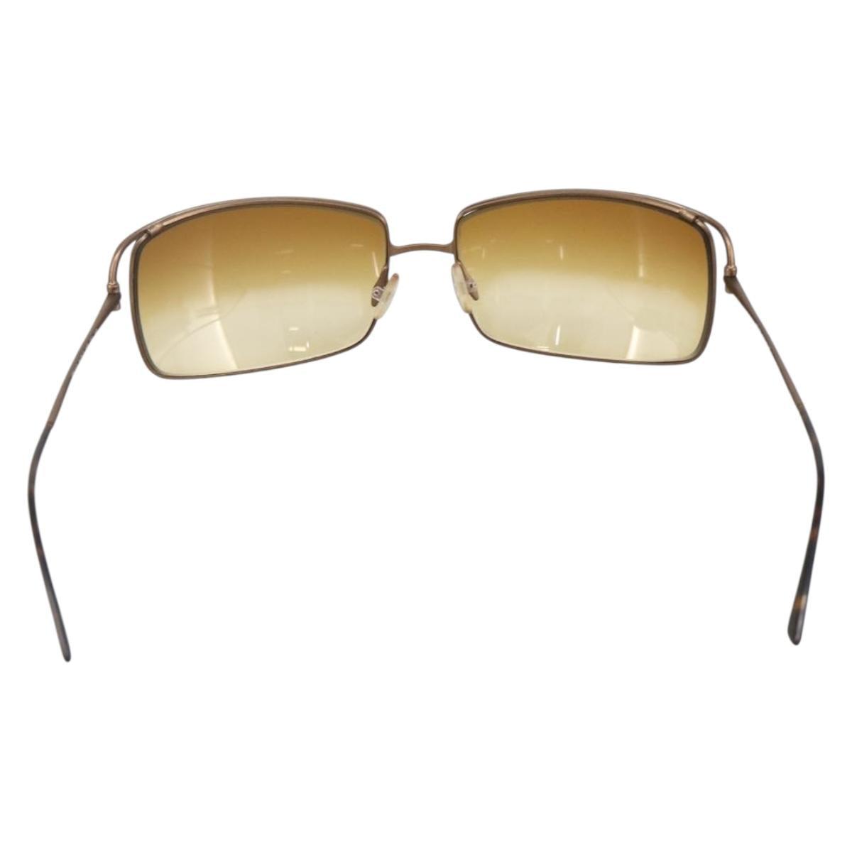 PRADA Sunglasses metal Brown Auth BA11431