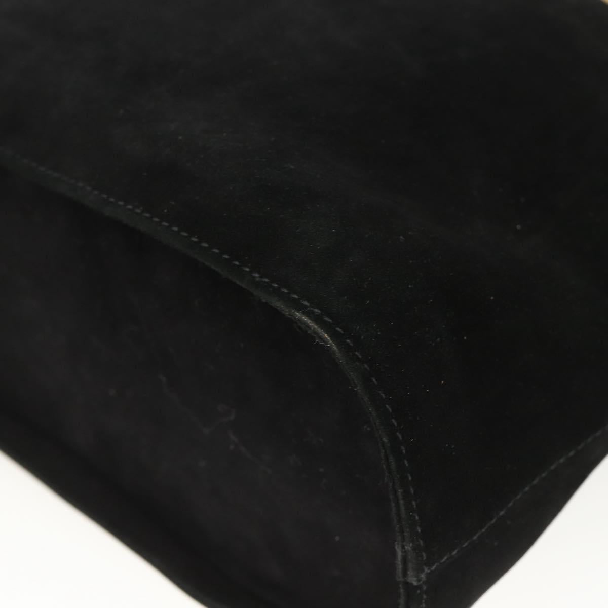 Salvatore Ferragamo Shoulder Bag Suede Black gold Auth BA11435