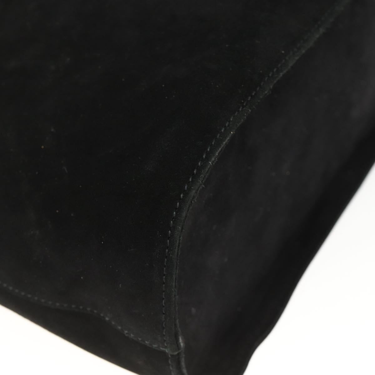 Salvatore Ferragamo Shoulder Bag Suede Black gold Auth BA11435