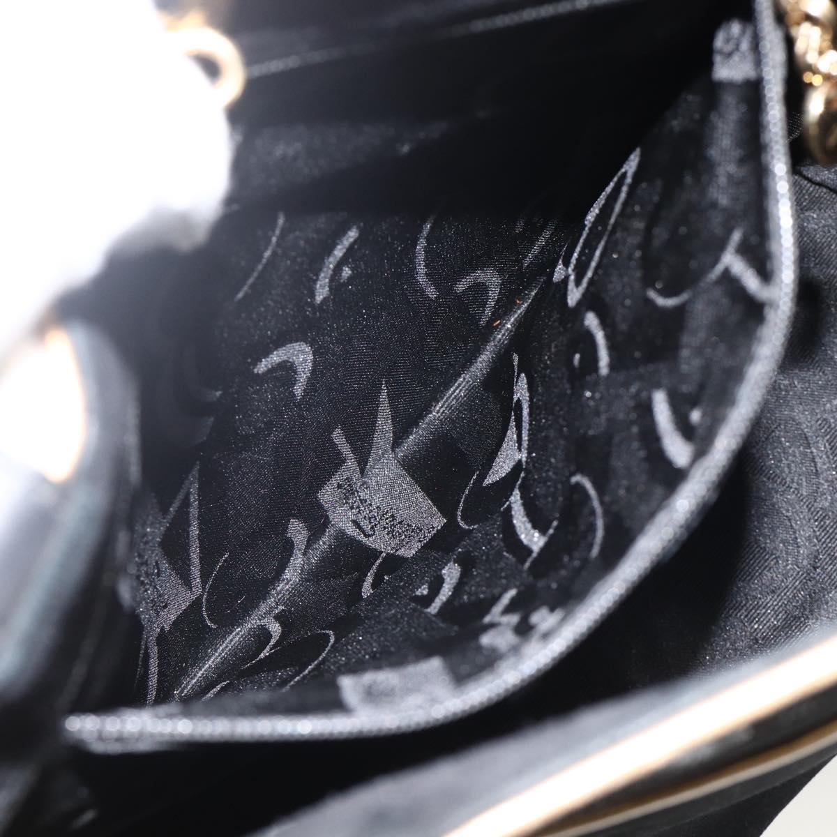 Salvatore Ferragamo Shoulder Bag Suede Black gold Auth BA11435