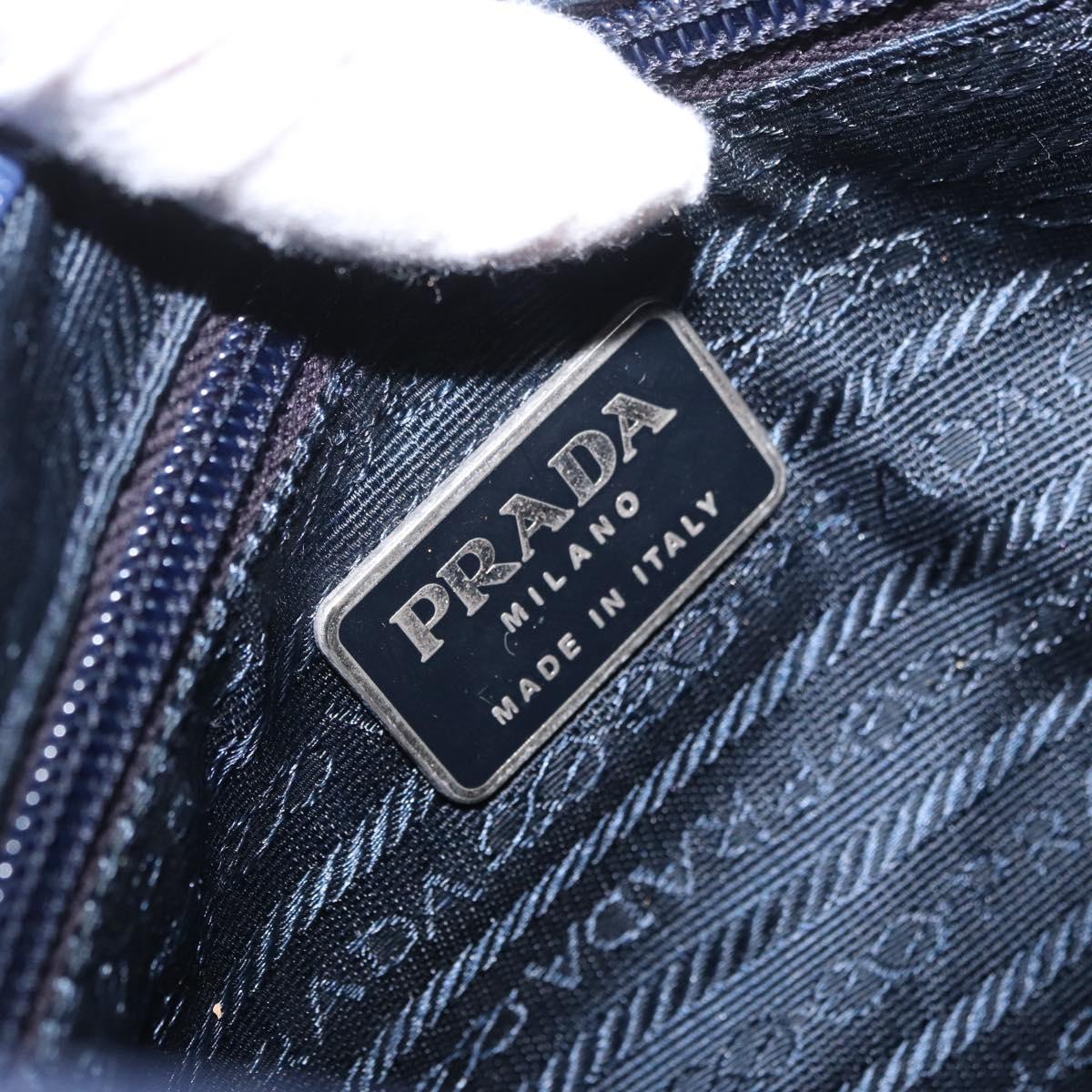 PRADA Shoulder Bag Nylon Navy Silver Auth BA11437
