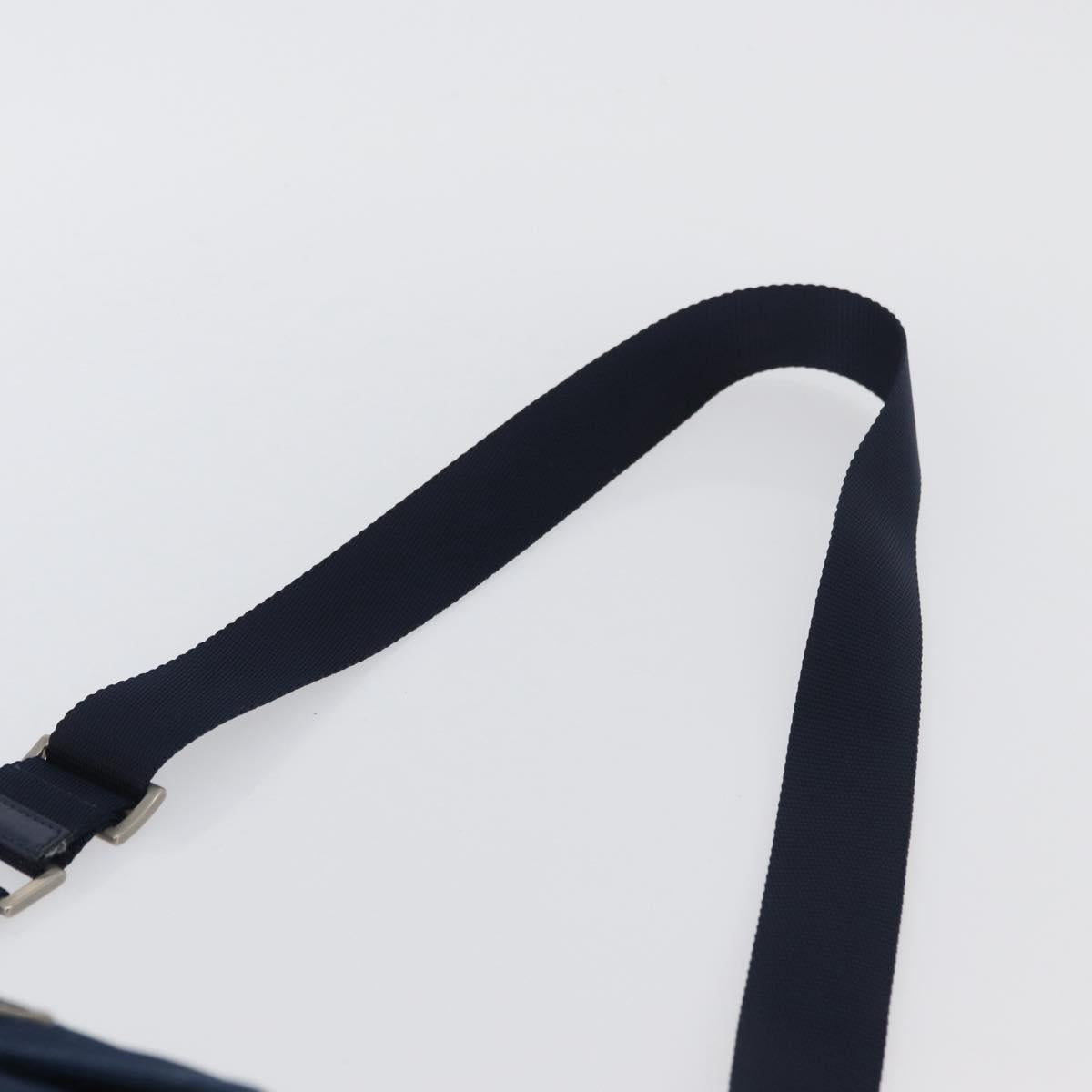 PRADA Shoulder Bag Nylon Navy Silver Auth BA11437