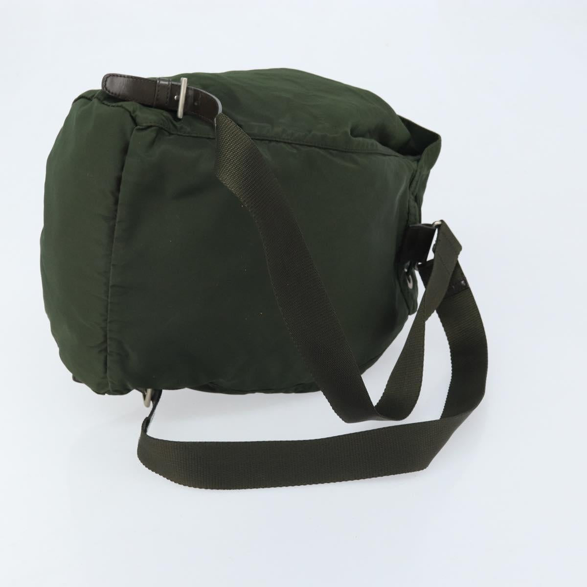 PRADA Backpack Nylon Khaki Silver Auth BA11438