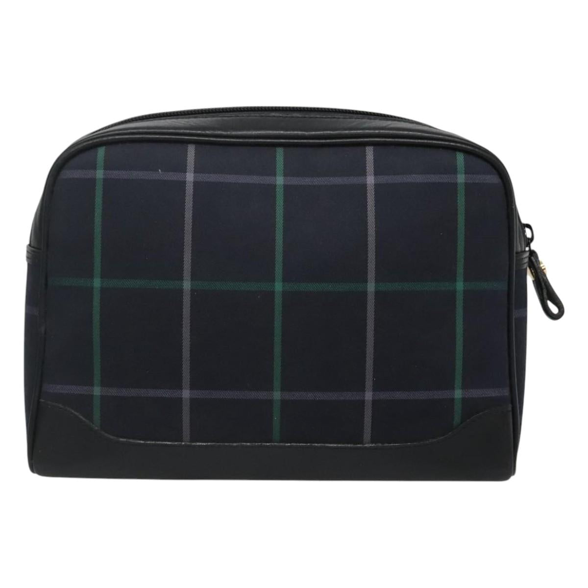Burberrys Nova Check Clutch Bag Canvas Navy Auth BA1144