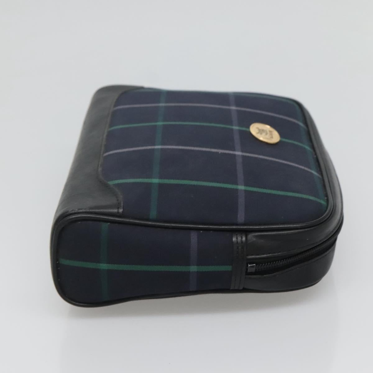 Burberrys Nova Check Clutch Bag Canvas Navy Auth BA1144