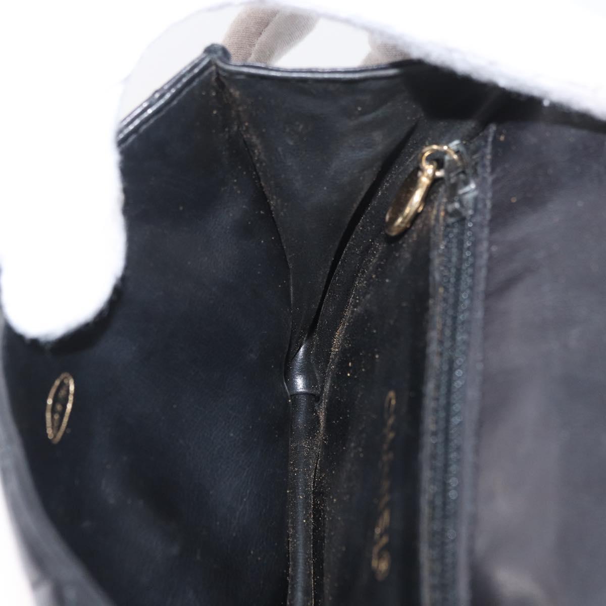 CHANEL Waist Bag Lamb Skin Black Gold CC Auth BA11440A