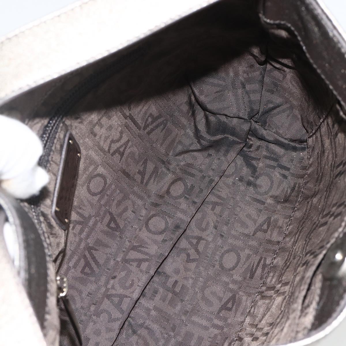 Salvatore Ferragamo Shoulder Bag Leather Silver Auth BA11441