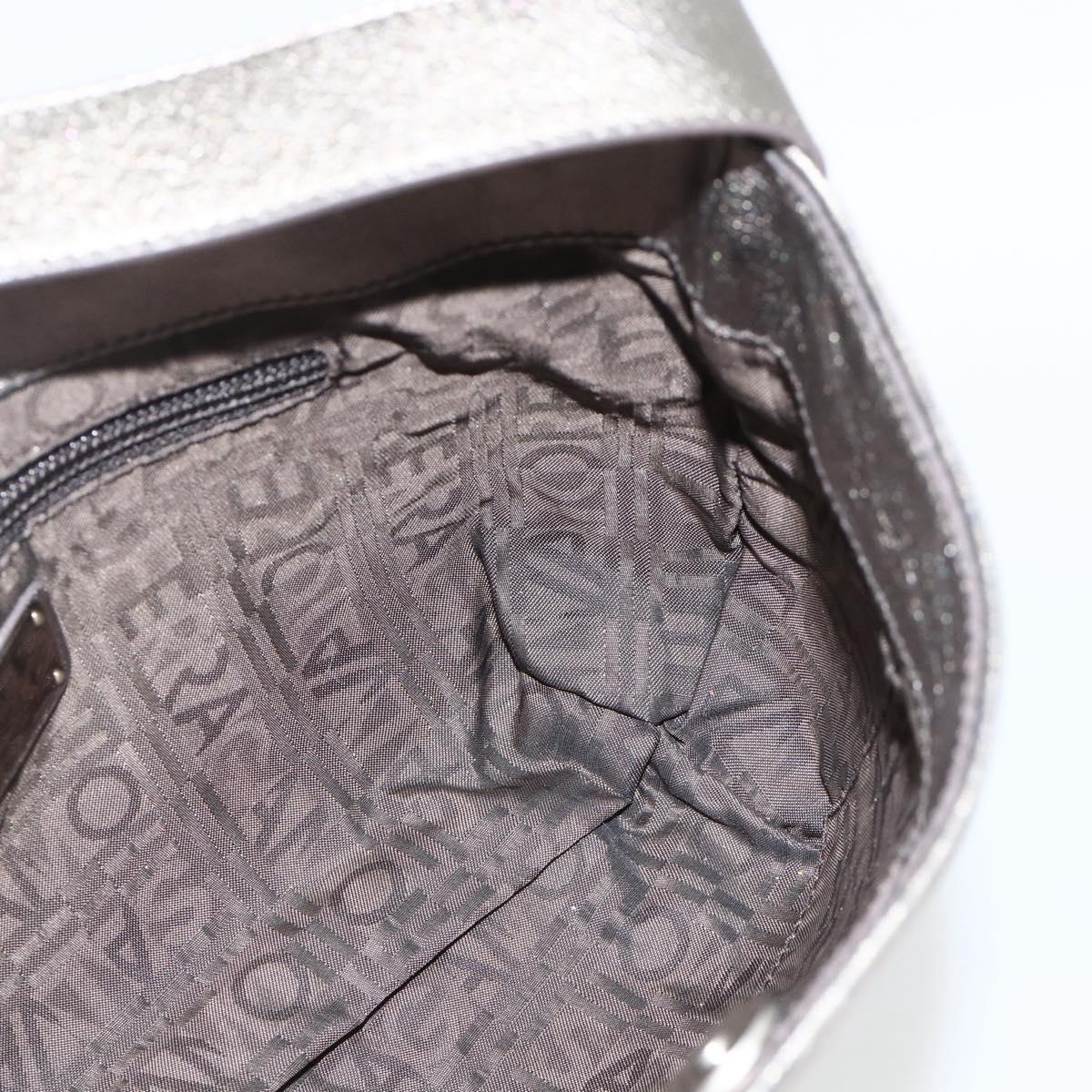 Salvatore Ferragamo Shoulder Bag Leather Silver Auth BA11441