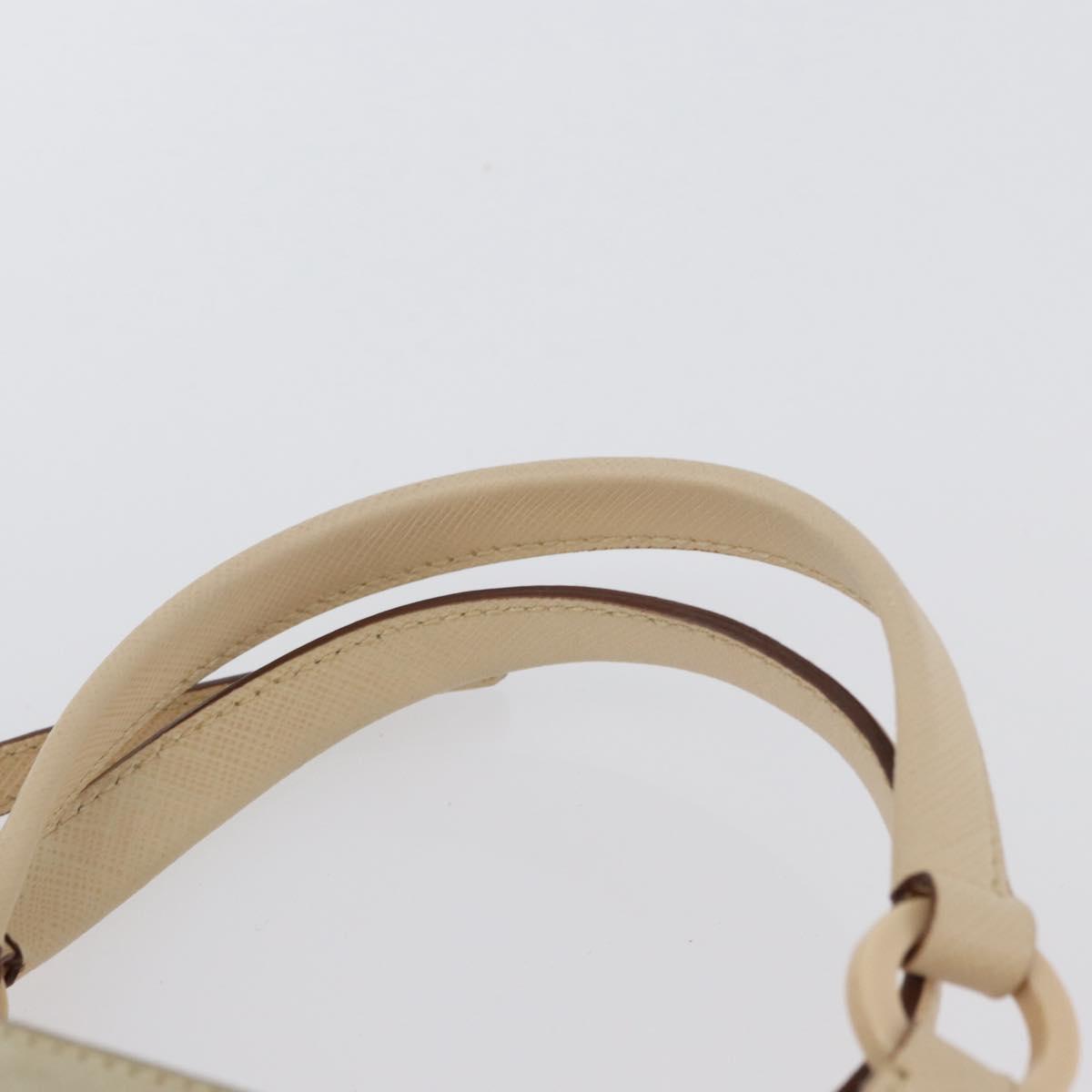 Salvatore Ferragamo Hand Bag Suede 2way Beige Silver Auth BA11445