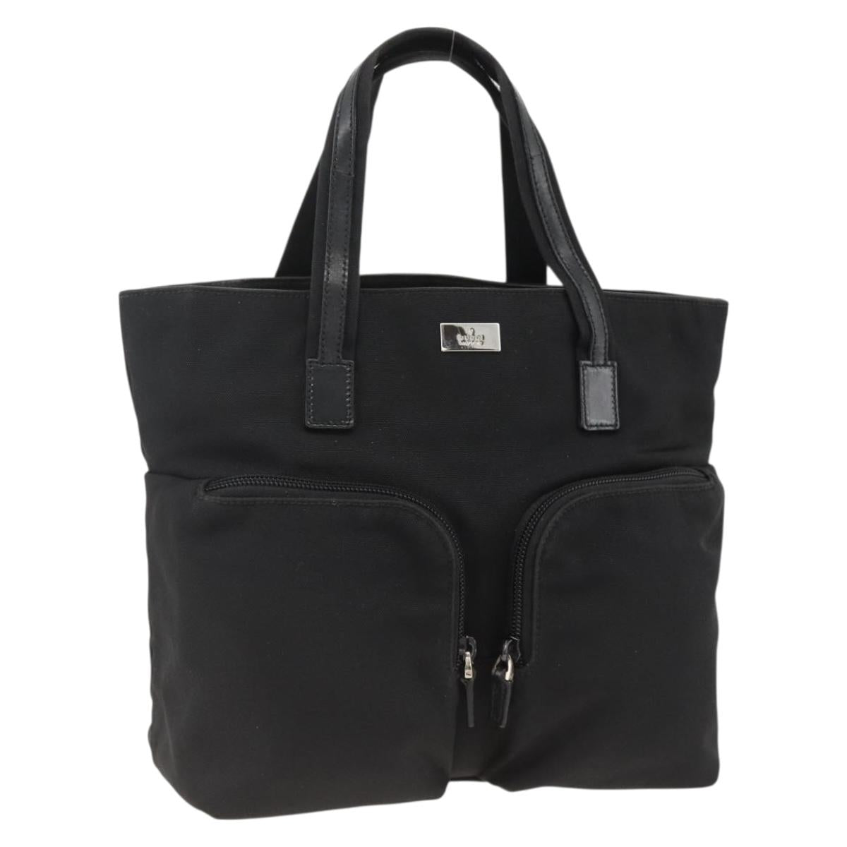 GUCCI Hand Bag Canvas Black Silver 002 1080 Auth BA11451