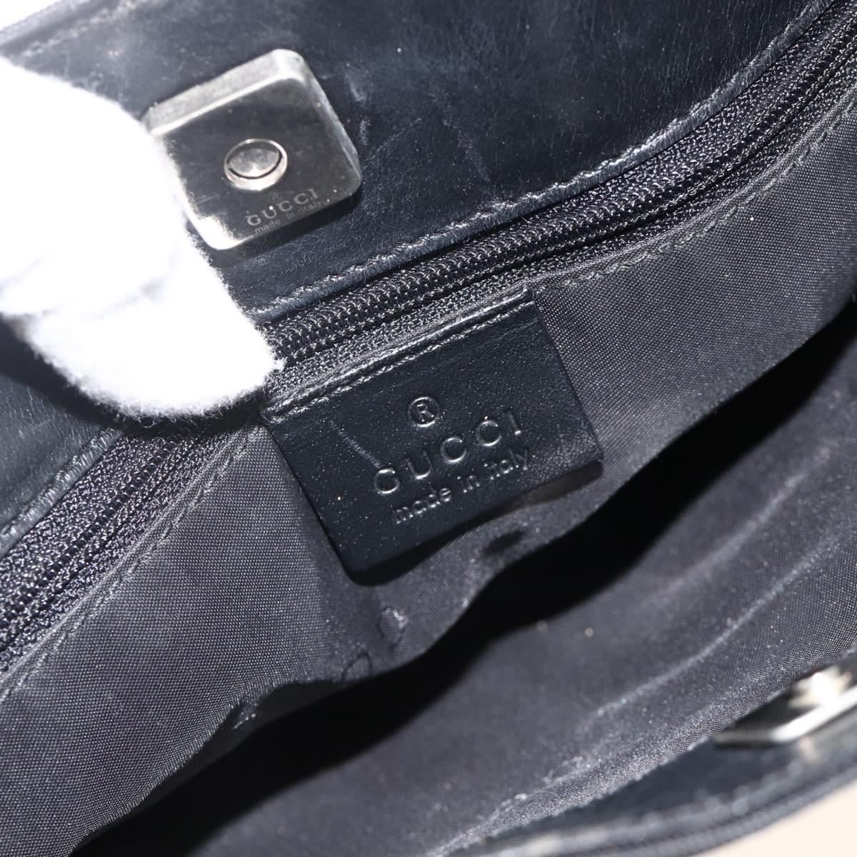 GUCCI Hand Bag Canvas Black Silver 002 1080 Auth BA11451
