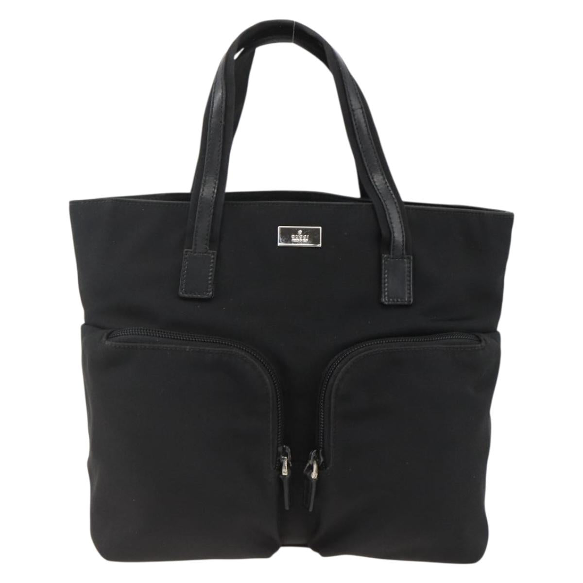 GUCCI Hand Bag Canvas Black Silver 002 1080 Auth BA11451