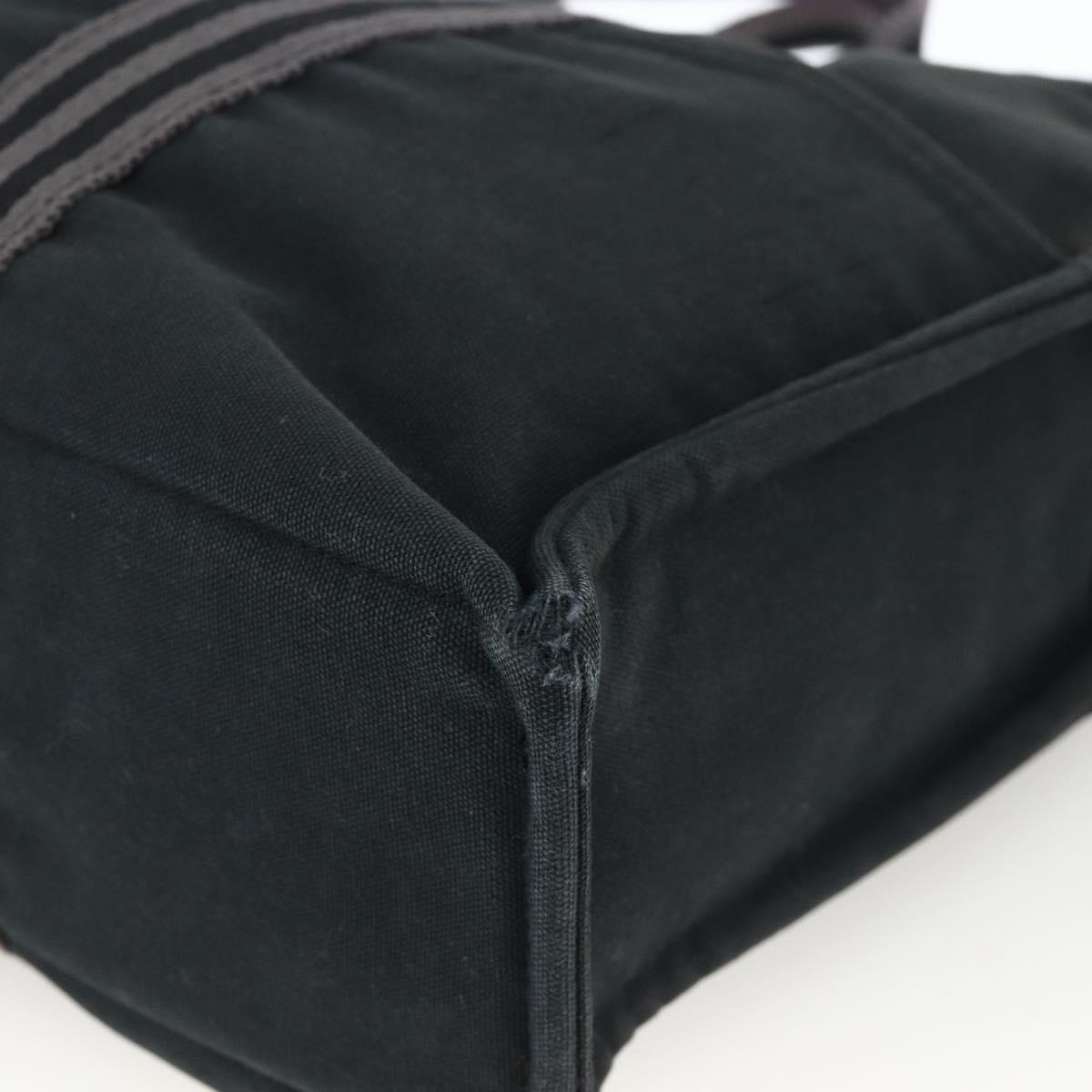 HERMES Fourre ToutMM Hand Bag Canvas Black Auth BA11454