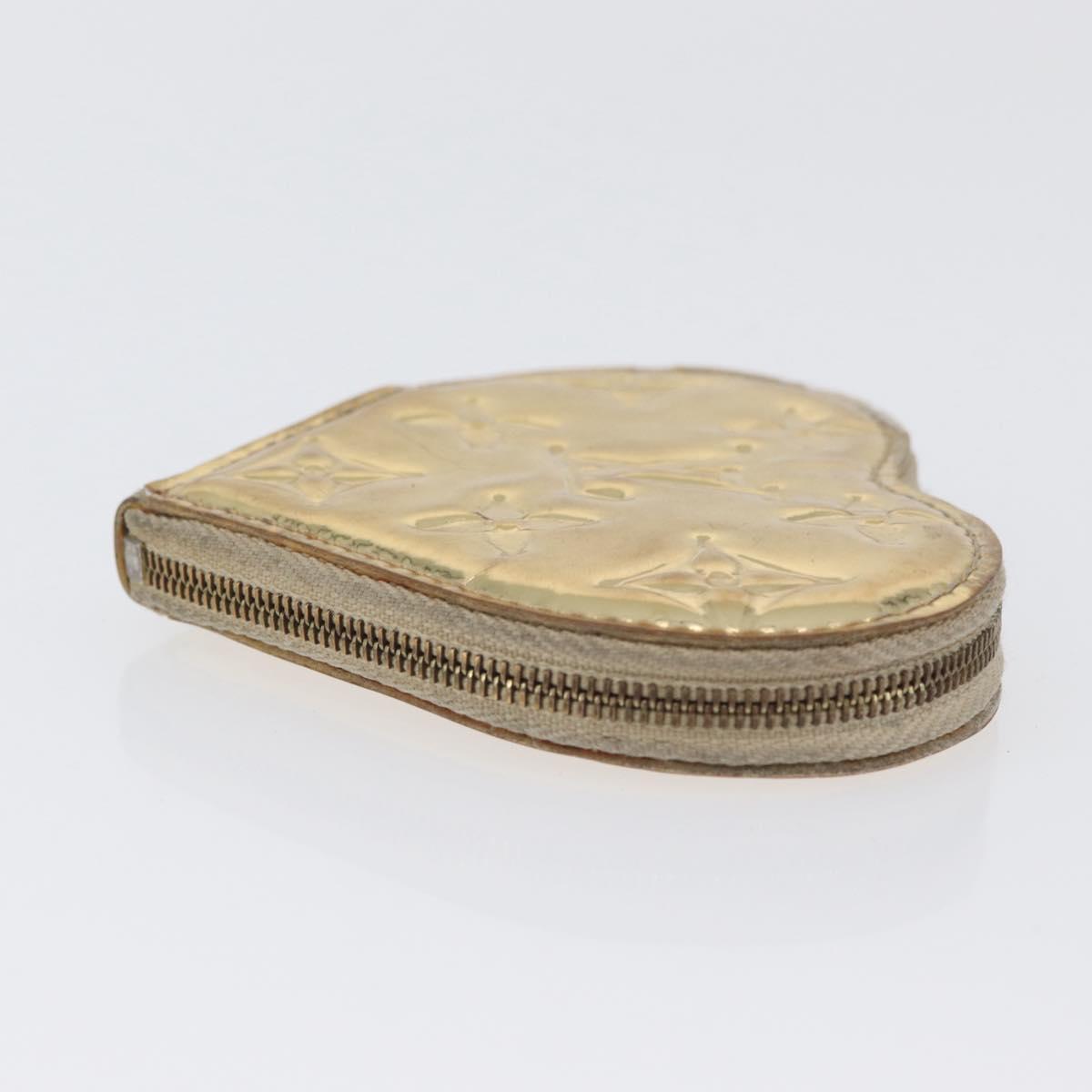 LOUIS VUITTON Miroir Porte Monnaie Coeur Purse Gold Dore M93567 LV Auth BA11456