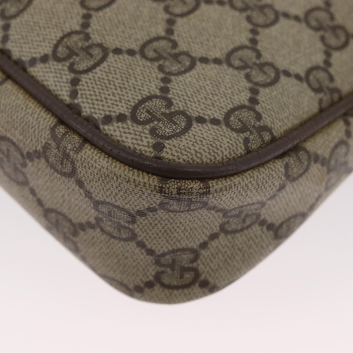 GUCCI GG Supreme Shoulder Bag PVC Beige Gold 97 02 068 Auth BA11460