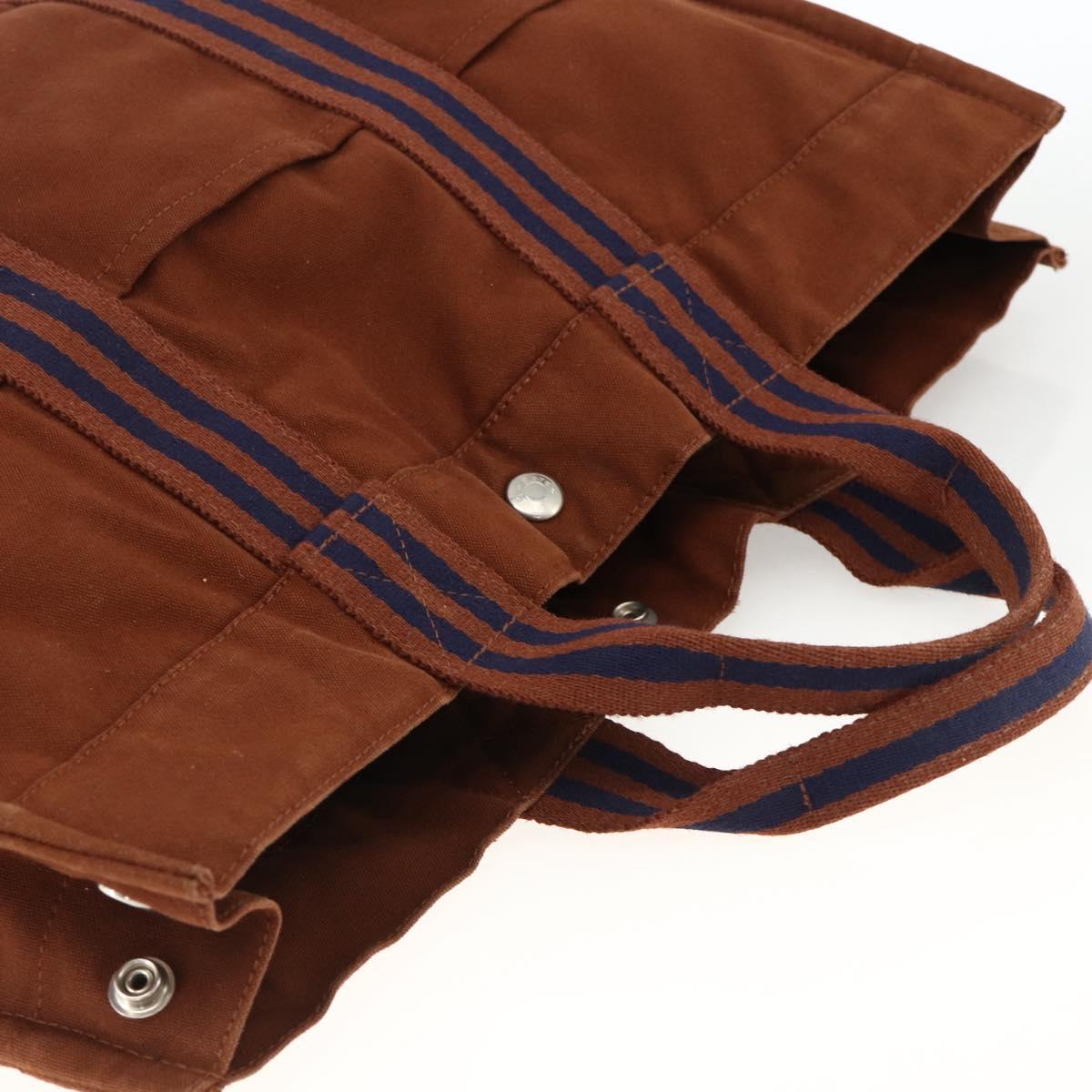 HERMES Fourre ToutMM Hand Bag Canvas Brown Auth BA11462