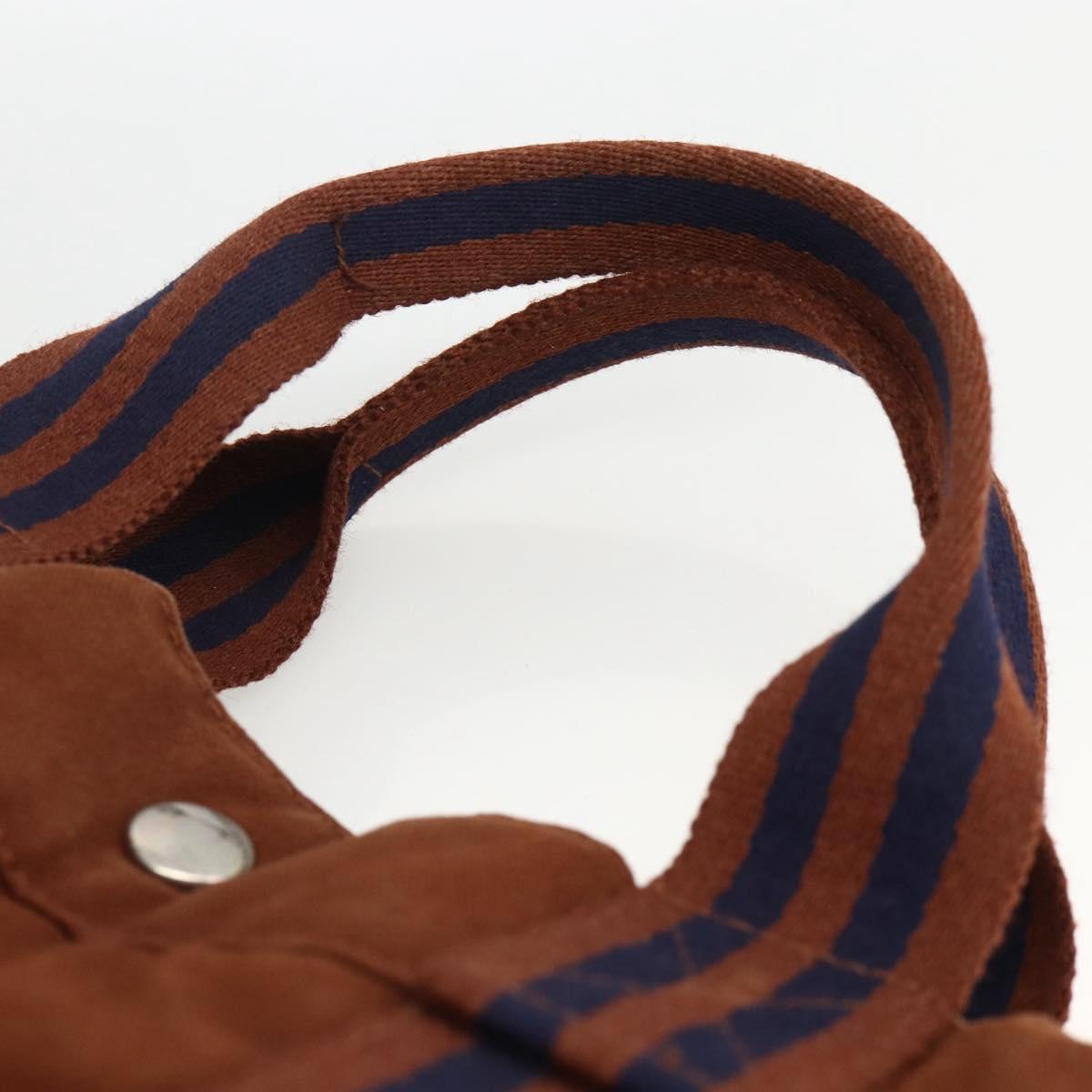 HERMES Fourre ToutMM Hand Bag Canvas Brown Auth BA11462