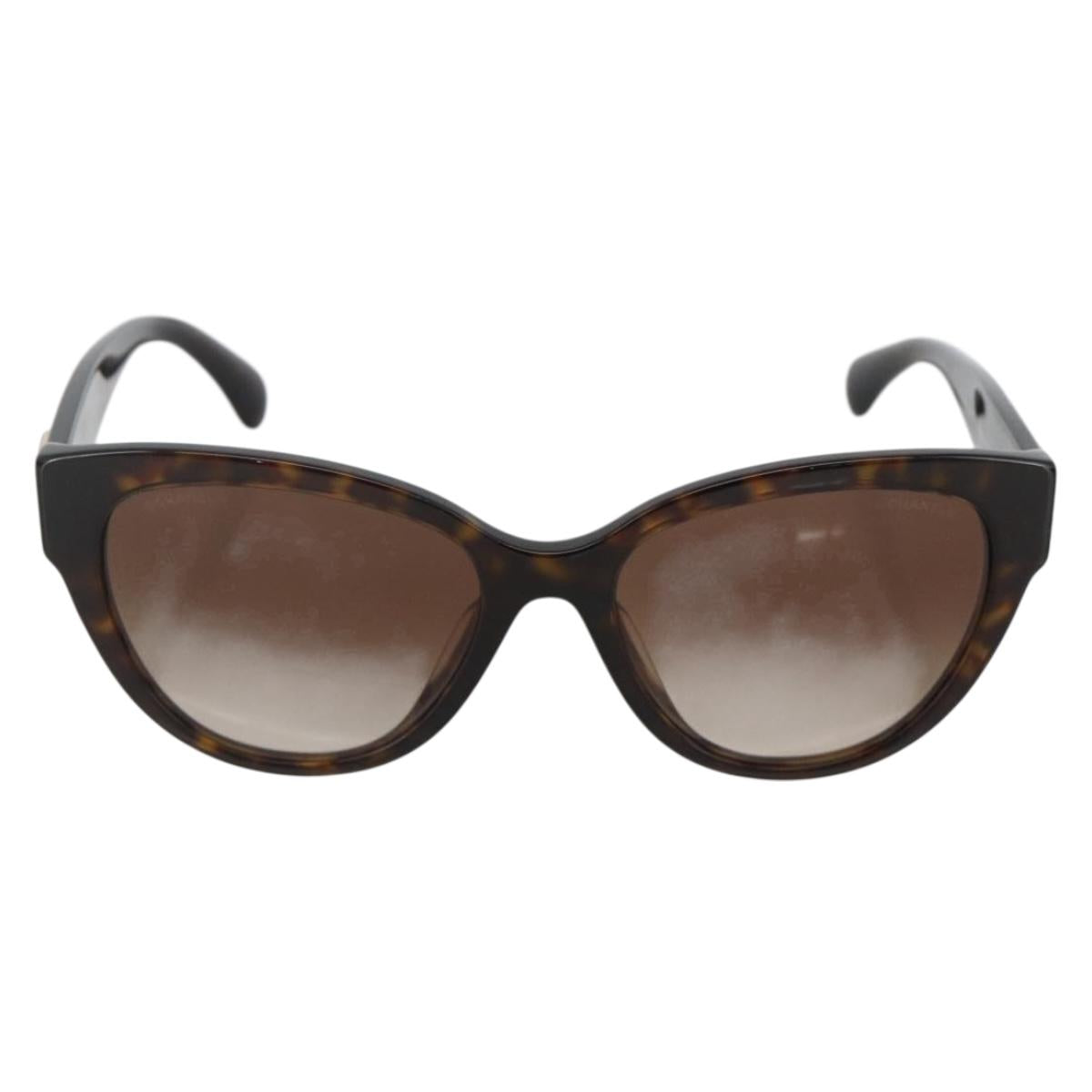 CHANEL Sunglasses plastic Brown CC Auth BA11463