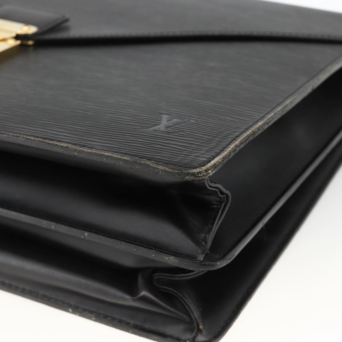 LOUIS VUITTON Epi ServietteConseiller Business Bag Black M54422 LV Auth BA11466