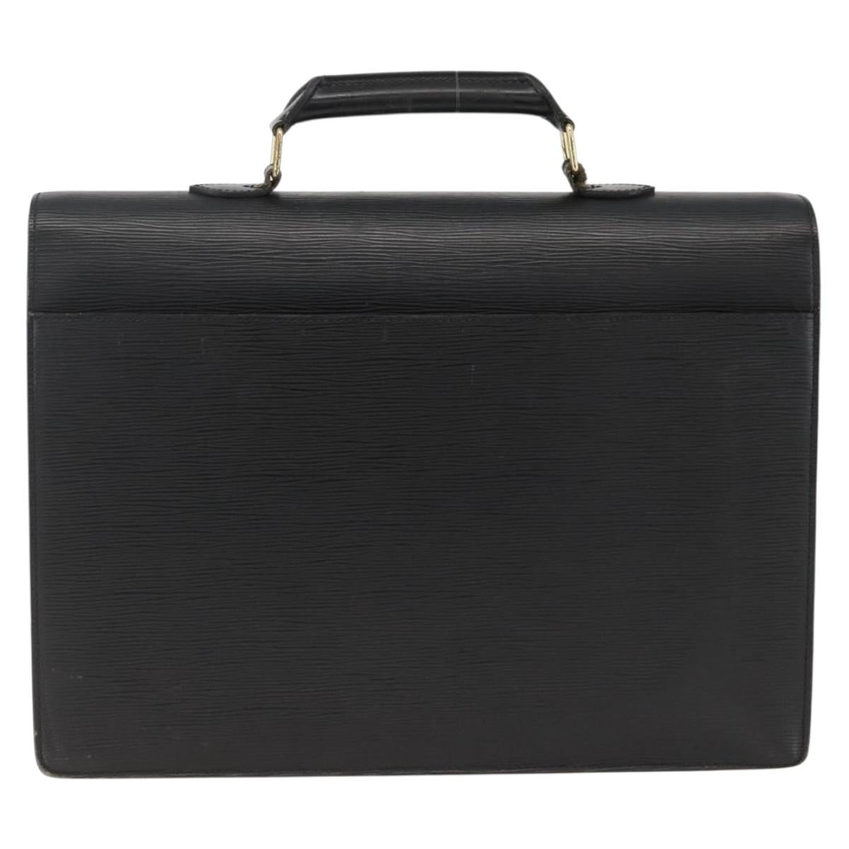 LOUIS VUITTON Epi ServietteConseiller Business Bag Black M54422 LV Auth BA11466