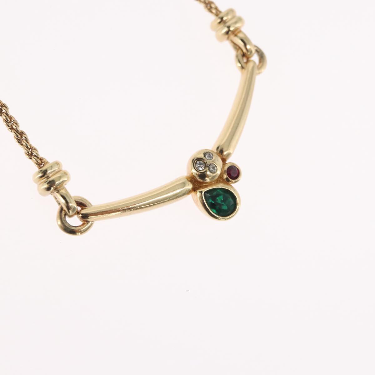 Christian Dior Necklace metal Gold Tone Auth BA11471A