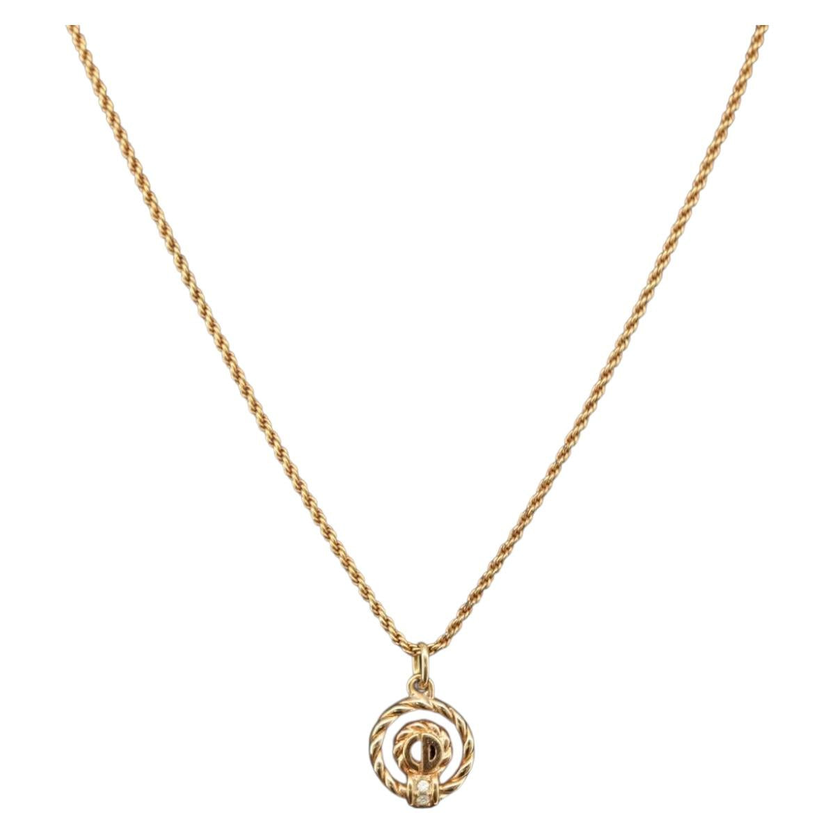Christian Dior Necklace metal Gold Tone Auth BA11472