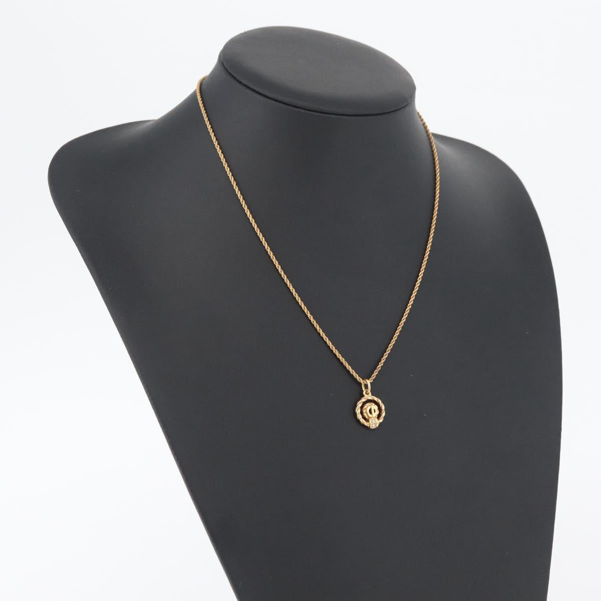 Christian Dior Necklace metal Gold Tone Auth BA11472