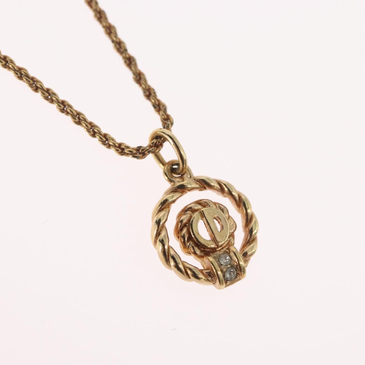 Christian Dior Necklace metal Gold Tone Auth BA11472