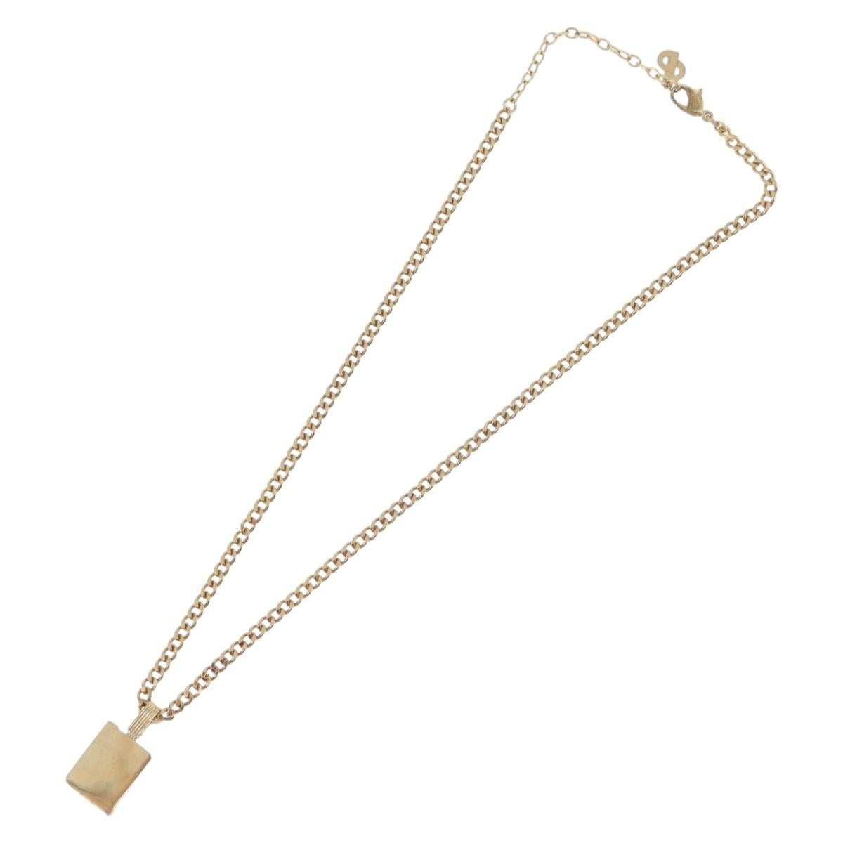 Christian Dior Necklace metal Gold Tone Auth BA11475