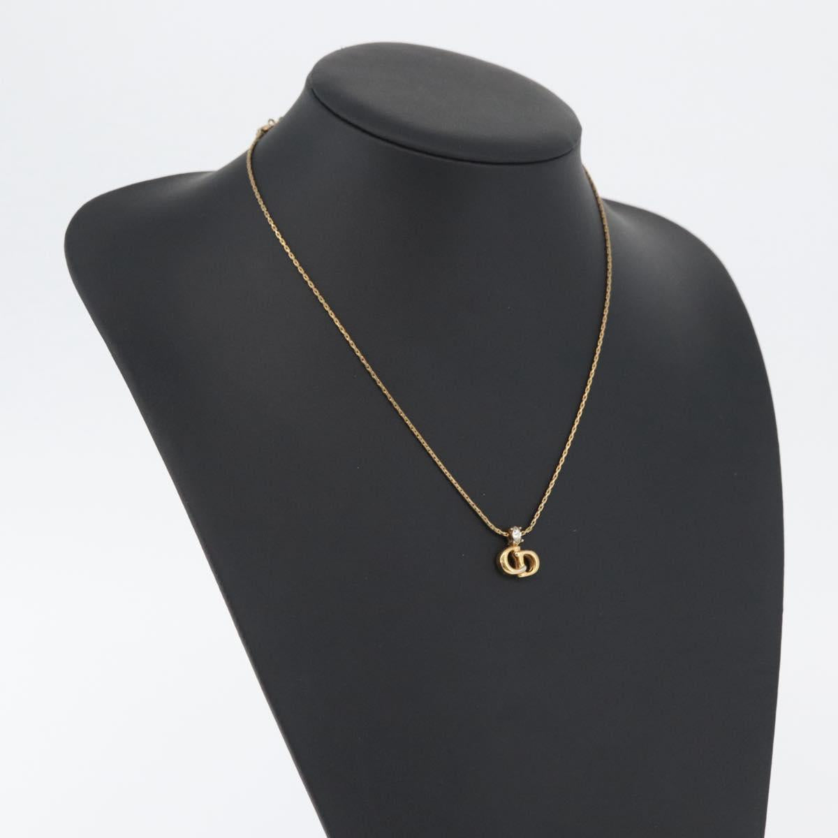 Christian Dior Necklace metal Gold Tone Auth BA11476